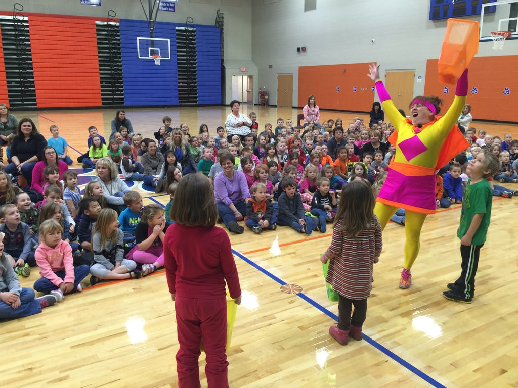 Superhero Math School Assembly Show, a math show designed to make the subject fun and engaging.